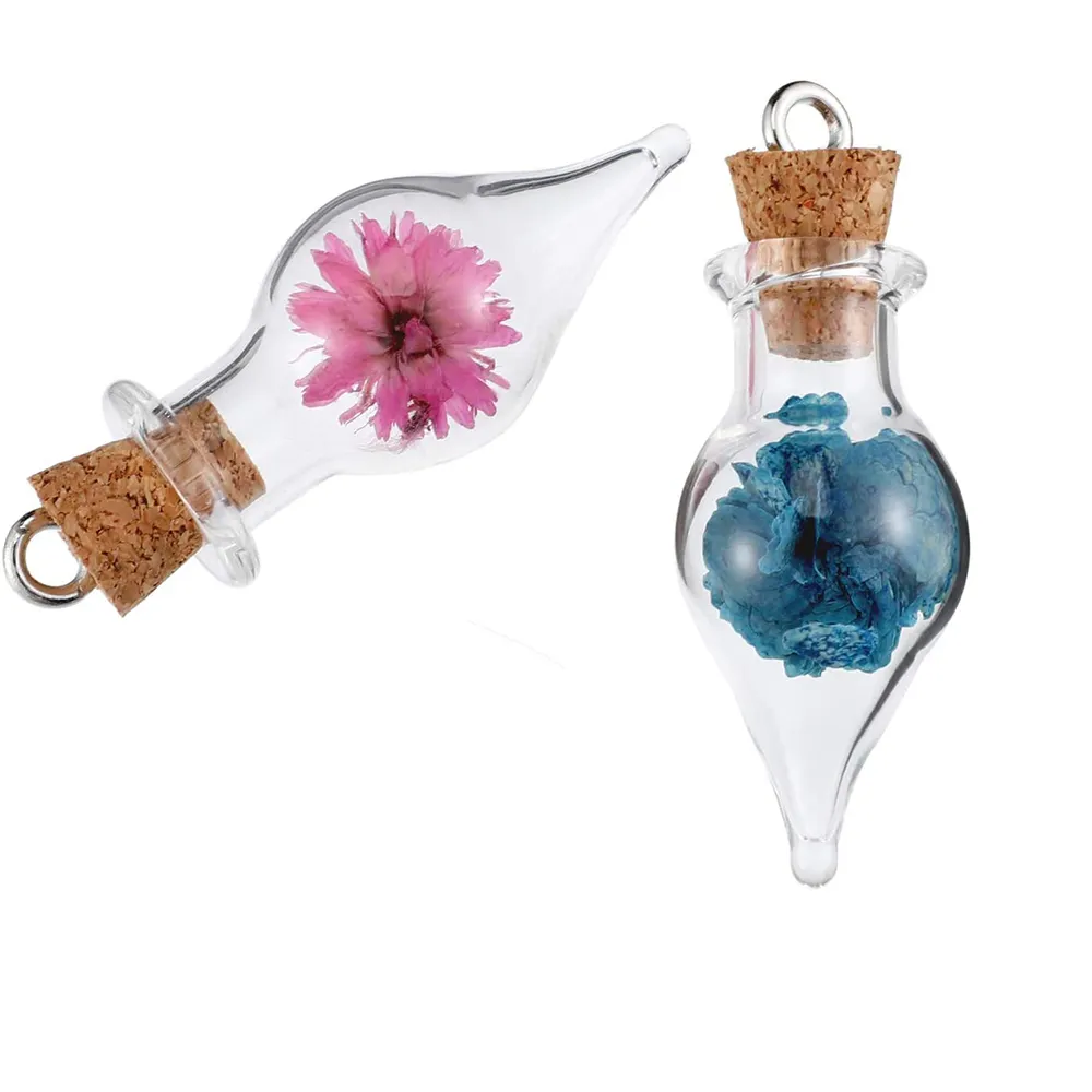 Herbruikbare Teardrop Jar Handgeblazen Holle Fles Grote Capaciteit Parfum Oliën Glazen Flacon Hanger Voor Ketting Sieraden Flacons