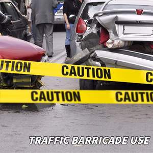 شريط حجب الطريق باللون الأبيض والأحمر مطبوع عليه حاجز حركة مرور غير لاصق من البولي إيثيلين شريط أسود أصفر - Product Image 5