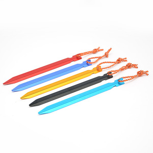Outdoor Ultra-light Triangular Aluminum Alloy Floor Nail for <strong>Tent</strong> &amp; Canopy Reinforced Windproof 23cm With Rope - Product Image 1