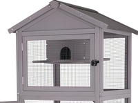 Cage à oiseaux en bois moderne de luxe résistante aux intempéries, enclos extérieur pour jardin, nichoir à plusieurs niveaux, sur roulettes mobiles, pour perroquets et pigeons
