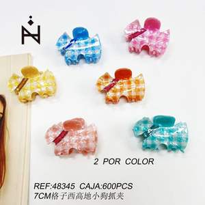 Pinza para el pelo Tz Grid con diseño de perro, 7 cm, colorida y estampada, para mujeres y niñas - Product Image 1