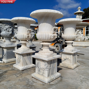 YOUFINE Jardinière classique en marbre personnalisable de grande taille, sculpture européenne, pot à fleurs de jardin avec décoration paysagère extérieure - Product Image 3