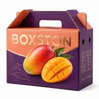 Op maat bedrukte golfkartonnen mango verpakking met handvat voor de verzending en groothandel van verse producten