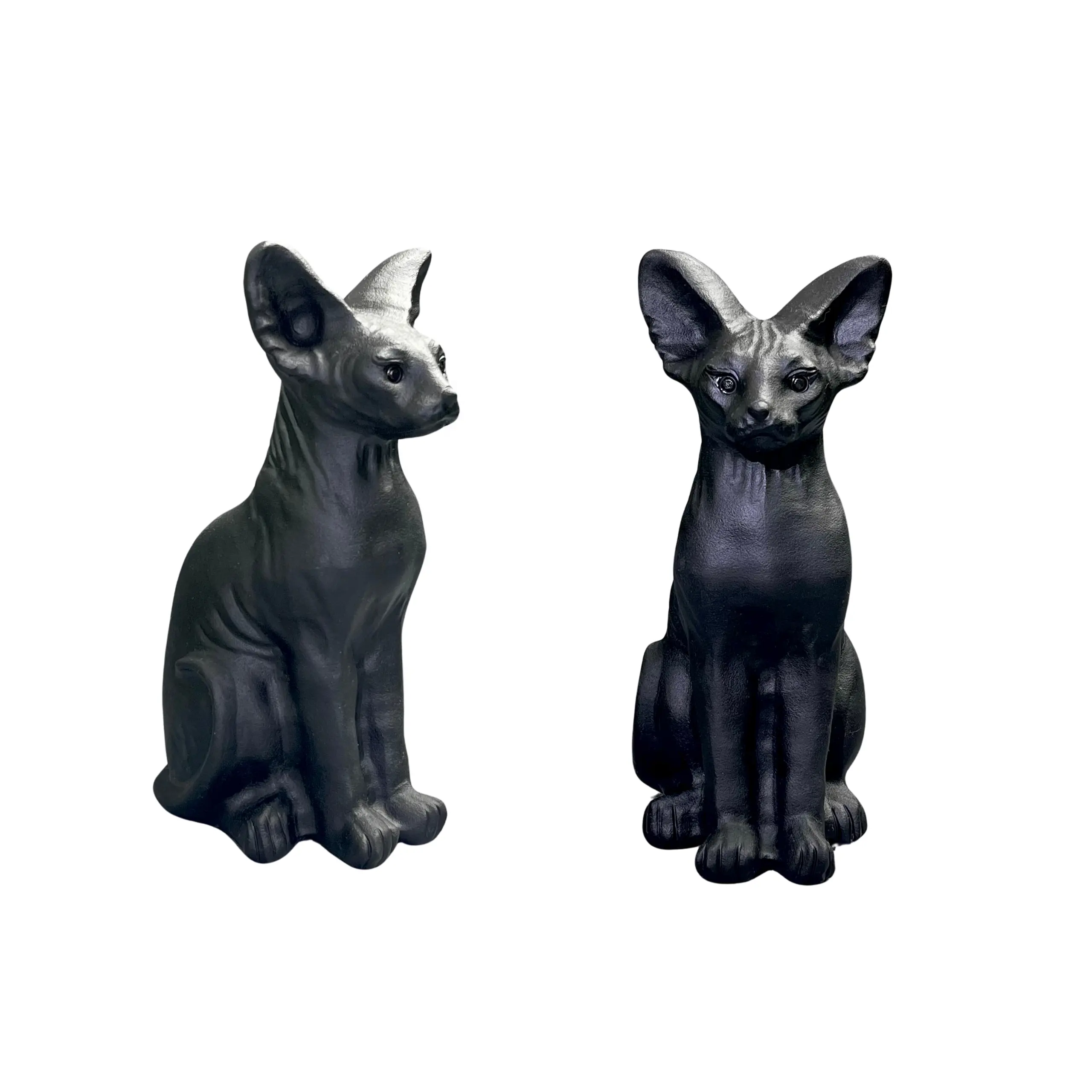 ケニークリスタル卸売天然クリスタルストーンクラフト大きな動物の彫刻新しいデザイン黒曜石の大きなエジプトの猫