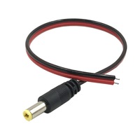 Connecteur mâle DC 5521 2,1 mm 5,1 mm, câble de charge d'alimentation ouvert en cuivre pur avec gaine en PVC et blindage tressé