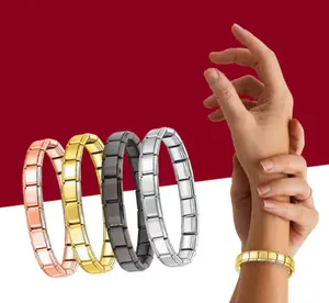 2024 moda personalizzata in acciaio inossidabile italiano link singoli ciondoli oro ciondoli italiani link ciondoli braccialetti