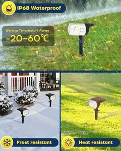 Luces Solares para Exteriores con Sensor de Luz, 56 LED, Resistentes al Agua IP68, 3 Modos de Iluminación para Jardín, Patio y Camino, WADE-JS020 - Product Image 2