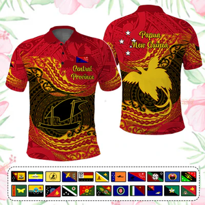 Niềm tự hào Polynesian tùy chỉnh PNG Áo polo độc lập thứ 50 papua New guinea provinces Flag - Product Image 4