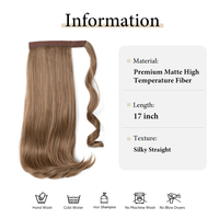 SARLA Extensions de cheveux bouclés ondulés à enrouler, en fibre haute température résistante à la chaleur, 17 pouces, pour femmes