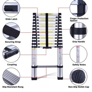 <span class=keywords><strong>Escalera</strong></span> Telescópica <span class=keywords><strong>Plegable</strong></span> con Protección para los Dedos, <span class=keywords><strong>Escalera</strong></span> <span class=keywords><strong>de</strong></span> Aluminio <span class=keywords><strong>de</strong></span> 20 Pies, <span class=keywords><strong>Escalera</strong></span> Moderna Multiusos para Hotel <span class=keywords><strong>de</strong></span> 13 <span class=keywords><strong>Metros</strong></span> con Certificación CE - Product Image 1