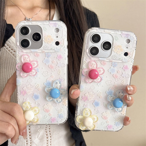 เคสโทรศัพท์ลายดอกไม้ 3 มิติ สีสันสดใส สไตล์ Ins สำหรับ iPhone17Promax 16 15Pro ผู้หญิง - Product Image 5