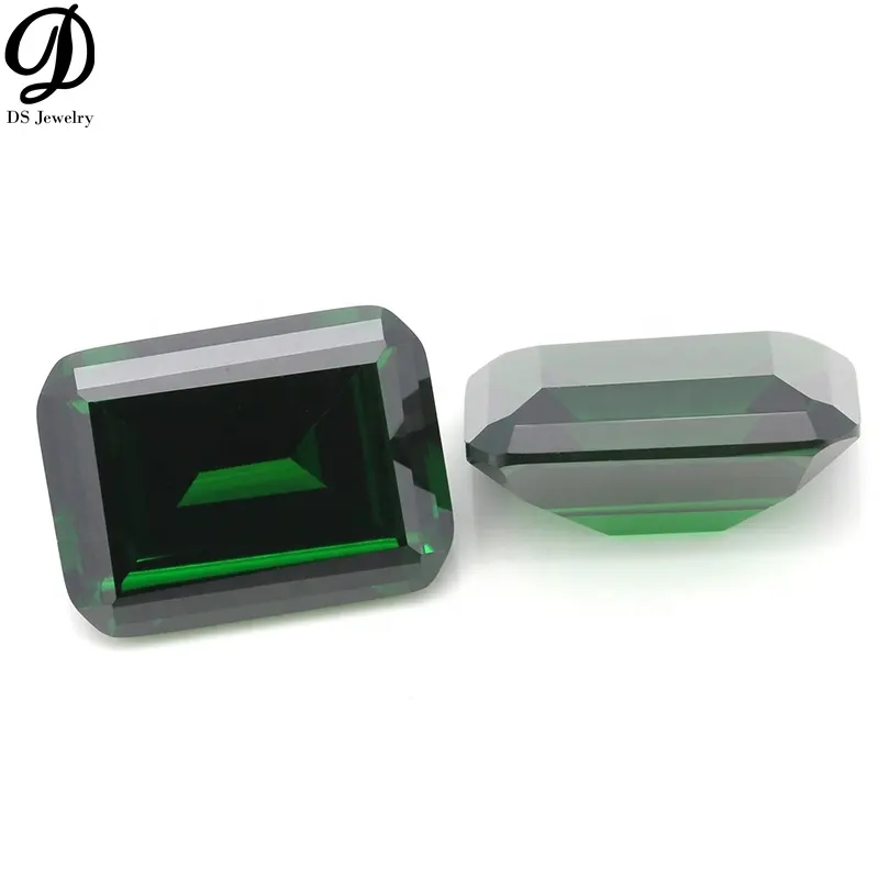 Cina prezzo di fabbrica emerlad verde octagon shape8 * 10mm per monili che fanno zircone cubico