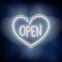 Enseigne électronique personnalisée enseigne lumineuse LED coeur ouvert Livraison gratuite