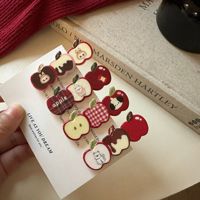 Barrettes à cheveux en acrylique en forme de pomme de Noël mignonnes, pinces à cheveux à bec de canard, épingles à cheveux latérales pour franges, accessoires capillaires pour filles et enfants
