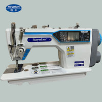 Machine à coudre surjeteuse à moteur monophasé Raynian-9100D, machine à coudre informatisée pour la couture surjeteuse de vêtements en cuir