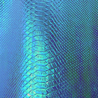 Tela de Cuero Sintético de Vinilo con Estampado de Serpiente y Relieve Iridiscente Clásico para Bolsos
