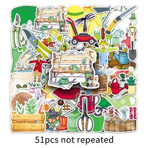 51Pcs Nhà Máy Bán Buôn Chất Lượng Cao Đầy Đủ Cắt Không Thấm Nước PVC Phim Hoạt Hình Công Cụ Làm Vườn Sticker - Product Image 6