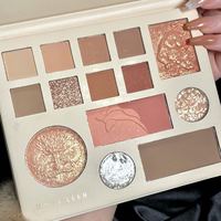 Palette de maquillage pour les yeux avec des finitions mates et scintillantes, palette tout-en-un avec blush et illuminateur, palettes de sombras