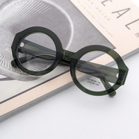 Lunettes rétro surdimensionnées rondes à grande monture en acétate transparent