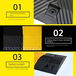 Pare-chocs <span class=keywords><strong>de</strong></span> vitesse personnalisable en caoutchouc-plastique jaune et noir, durable, pour le calme routier résidentiel et les parkings <span class=keywords><strong>de</strong></span> bureaux - Product Image 4