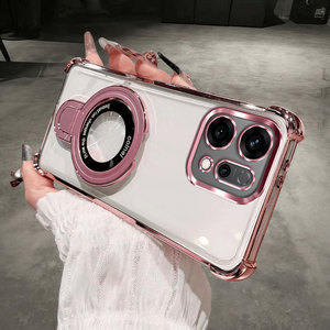 Custodia per telefono cellulare con supporto ad anello magnetico elettrolitico antiurto per OPPO Reno 14 13 <span class=keywords><strong>12</strong></span> trovare X8 X7 A5 Pro K12 <span class=keywords><strong>Cover</strong></span> trasparente - Product Image 6