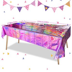 Nappe jetable colorée effet laser doré pour fête d'anniversaire, fournitures en gros, décoration <span class=keywords><strong>de</strong></span> <span class=keywords><strong>table</strong></span> unie - Product Image 4