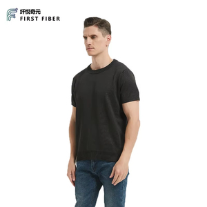T-shirt vierge Adamas First Fiber, teint en pièce, noir, résistant aux coupures, respirant, écologique, léger, de haute qualité - Product Image 2
