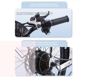 Bicicletta Elettrica Eurobike Snow in Lega di Alluminio, Pneumatici Fat da <span class=keywords><strong>28</strong></span>'', Freno a Disco, Motore Centrale Elettronico 500W, 7 Velocità, Batteria Rimovibile per Tutti i Terreni - Product Image 2