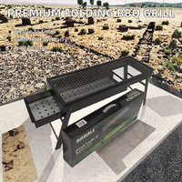 Barbecue au charbon de bois pliable en acier chromé, portable et durable, avec télécommande, pour 2-3 personnes, facile à nettoyer, pour le camping en plein air