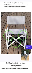 Chaise pliante d'extérieur moderne de style Hong Kong, imperméable, résistante au soleil, empilable pour un rangement facile, salon, jardin, camping - Product Image 3