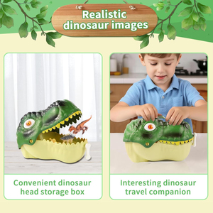 Giocattoli di Dinosauri 45 Pezzi, Set Educativo con Figure Realistiche di Dinosauri e Scatola Portaoggetti <span class=keywords><strong>a</strong></span> Forma di Testa di T-Rex, Set di Dinosauri in Plastica Sicura per Bambini - Product Image 4