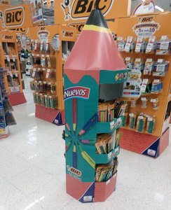 Tùy chỉnh giấy <span class=keywords><strong>Pop</strong></span> hiển thị các tông 3/5 tầng Sticker Logo Morden sàn tròn hiển thị kệ cho nước giải khát chai rượu vang hiển thị - Product Image 3