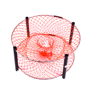 Piège à crabes pliable en tissu nylon pour la pêche à la truite, au poisson-chat, au saumon, à la <span class=keywords><strong>carpe</strong></span> et au bar en lac - Outil de pêche durable et écologique, cage à crabes - Product Image 3