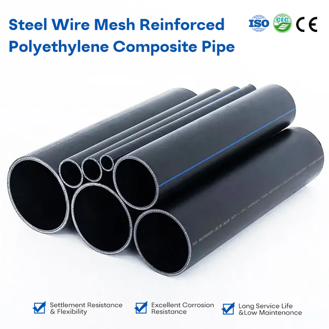 SRTP Tube Smooth Inner Wall DN110 1.0-3.0MPa 6.0-10.0mm Steel Wire Mesh Skeleton Reinforced HDPE Pipe for Sewage & Drainage