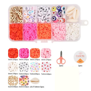<b>Polymer</b> Clay Beads Set 6mm 10 Compartment DIY Jewelry Making Kit For Children Bracelet Craft Supplies - Product Image 1