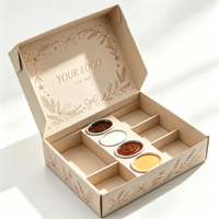 Boîte en carton ondulé sur mesure OEM avec insert compartimenté, pliable, en kraft, pour emballage gastronomique