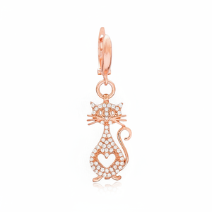 Gato diseño circón piedra colgante pendiente turco venta al por mayor 925 joyería de plata esterlina - Product Image 2