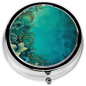Bestseller - Boîte à pilules avec miroir - Créative, portable, ronde, 3 compartiments, miroir en métal, images personnalisées imprimées disponibles, vente en gros d'usine - Product Image 6