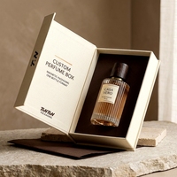 Boîte à parfum rigide de luxe personnalisée, style livre blanc, ouverture latérale, emballage cosmétique écologique pour parfum sur mesure
