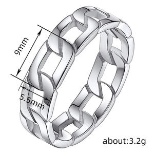 Bague géométrique en acier inoxydable Q813, bijoux de mode unisexe modernes, cadeau, design simple - Product Image 5