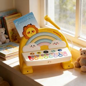 Multi-functional Rainbow Piano Keyboard Toy Educational Touch Piano Electronic Piano <b>Musical</b> <b>Instrument</b> Toy with Microphone - Product Image 2