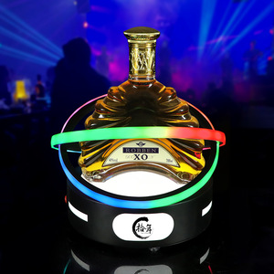 Led Illuminated Wine Stand Round <b>Bar</b> Display <b>Rack</b> For Party KTV Nightclub Champagne Holder With Colorful Light - Product Image 2