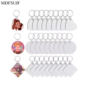 MDFSUB Llaveros de MDF para Sublimación, Personalizables, de una Sola Cara, 3mm de Grosor, con Anillas - Product Image 1