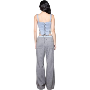 Camisola Corsé Ajustada con Cordones Delanteros KY para Mujer, Top <span class=keywords><strong>de</strong></span> <span class=keywords><strong>Tirantes</strong></span> Finos en Contraste, <span class=keywords><strong>de</strong></span> Spandex/Algodón, Secado Rápido y Transpirable - Product Image 2