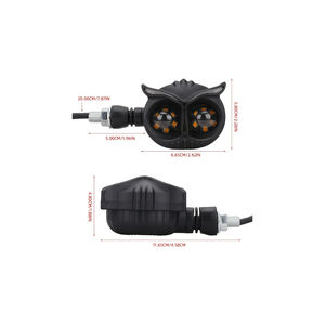 2PCS Feux de moto style hibou, clignotants bicolores, feux de route pour moto, phare de moto, lampe antibrouillard pour scooter - Product Image 2
