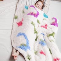 Plaid en fausse fourrure moelleuse blanche, technique de tricotage solide, taille king, chaud, pour chambre à coucher, école maternelle, maison