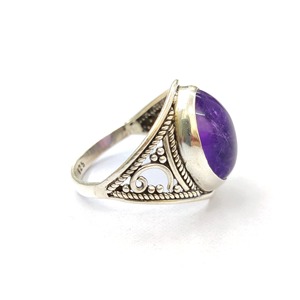 แหวนพลอยอเมทิสต์ เงินแท้ 925 แหวนพลอยทำมือ คอลเลคชั่นแหวนเงินคุณภาพ ราคาขายส่ง - Product Image 5