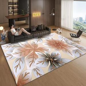 Tapis <span class=keywords><strong>de</strong></span> sol a motifs floraux abstraits modernes - brun chocolat, <span class=keywords><strong>ou</strong></span> noir et beige (8 inch x 10 inch) - Product Image 3