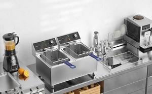 Suministros comerciales para restaurantes Estación de freidoras eléctricas de mesa y botes de patatas fritas para pollo frito - Product Image 6
