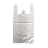 Sacs en plastique blancs pour t-shirts, sacs de courses réutilisables, sacs personnalisés imprimés en gros